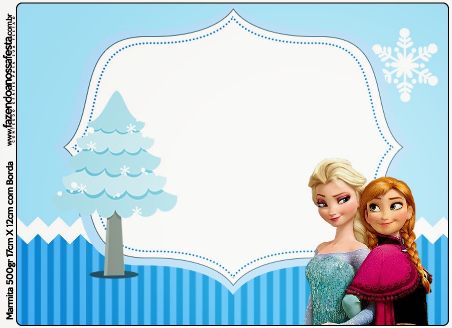 Etiquetas para Imprimir Gratis de Frozen Navidad Azul. 