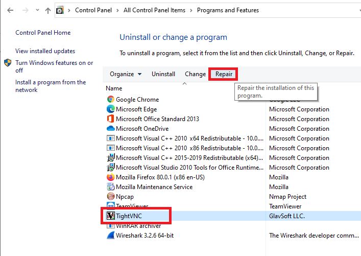 Repair Apps in windows 10