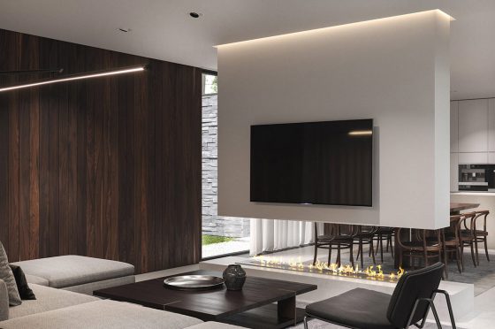 Diseño moderno de una casa de campo de un piso