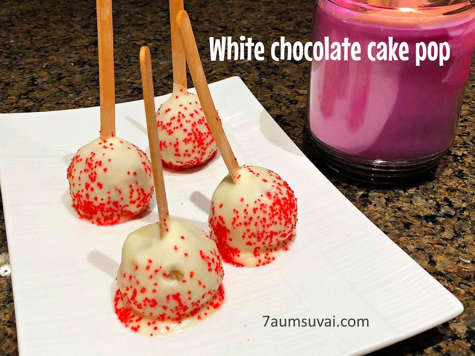 White chocolate cake pops / Cake pops / Cake pops using almond flour