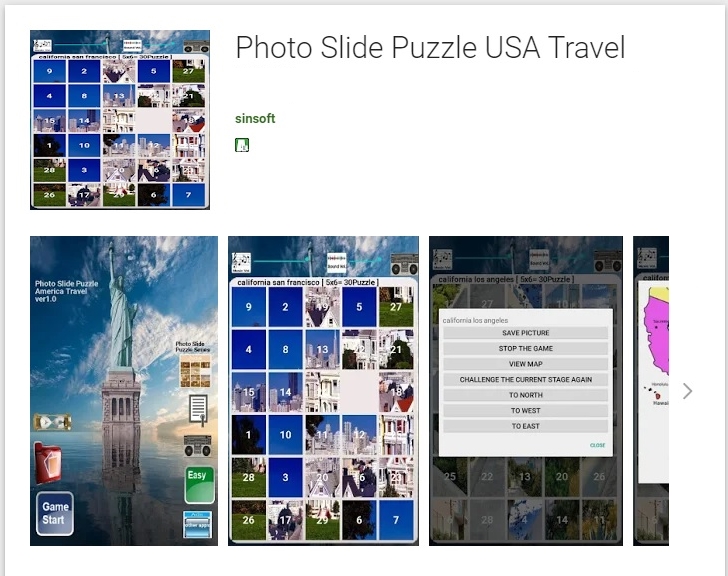 Doing number puzzles with images stored on your phone (sliding puzzle)