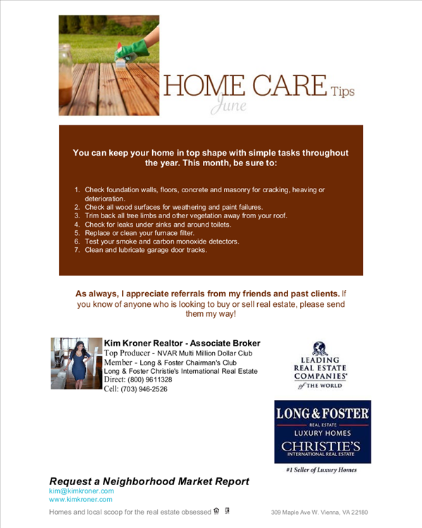 Home Care Tips for June