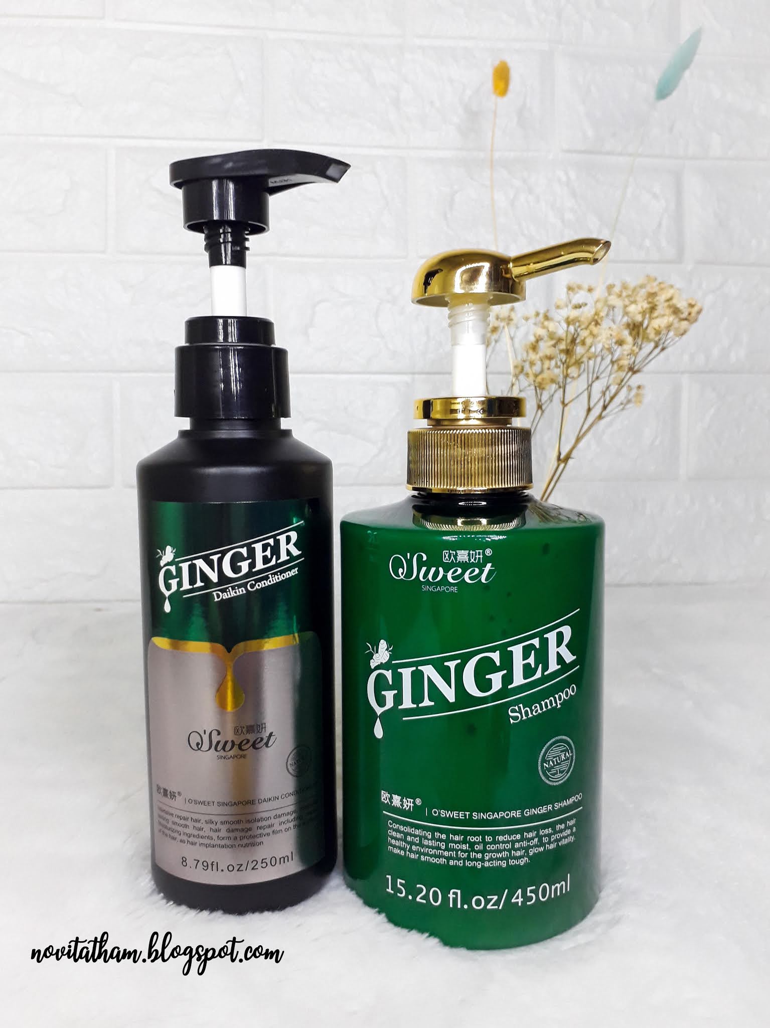Shampoo untuk Rambut Rontok Review O'Sweet Singapore Ginger Shampoo dan Daikin Conditioner