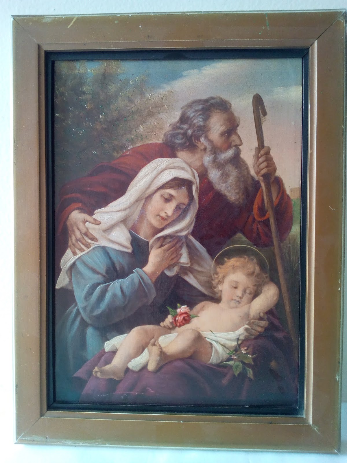 OBJETS de COLLECTION, ART DECO, TABLEAUX. ANCIEN TABLEAU RELIGIEUX