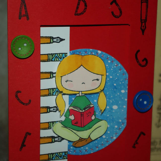 [DIY] Grußkarte zum Schulanfang Lesendes Mädchen