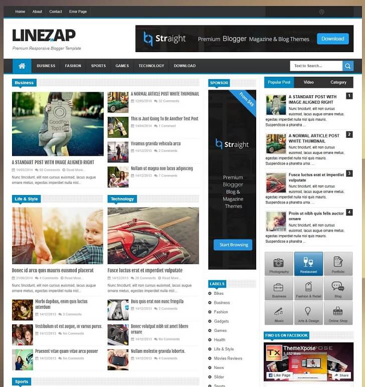 Линезап Адаптивна Тема за Blogger