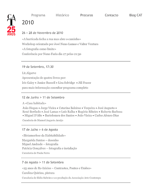 CAT Programa 2010 web casa das artes . programa 2010 . web