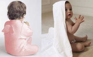 toalha de banho de bebe com asinhas de anjo