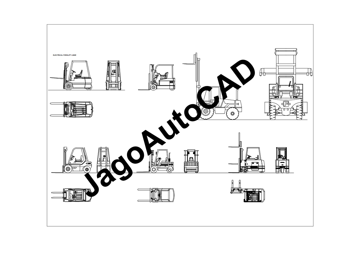 Forklifts DWG Drawing Download free