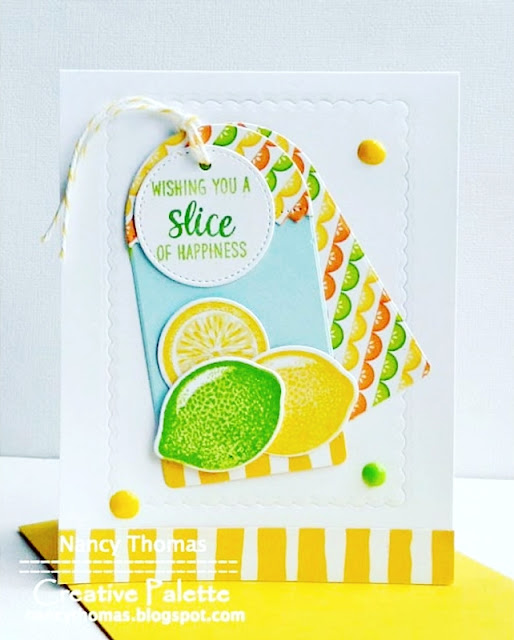 Sunny Studio Stamps: Slice Of Summer & Build-A-Tag Dies Lemon Lime Card by Nancy Thomas Sunny Studio Stamps: Slice Of Summer & Build-A-Tag Dies Lemon Lime Card by Nancy Thomas