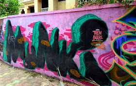 CDP Theme Day, pink, wall, graffiti, street art, bandra, painting, street, streetphoto, mumbai, incredible india, 