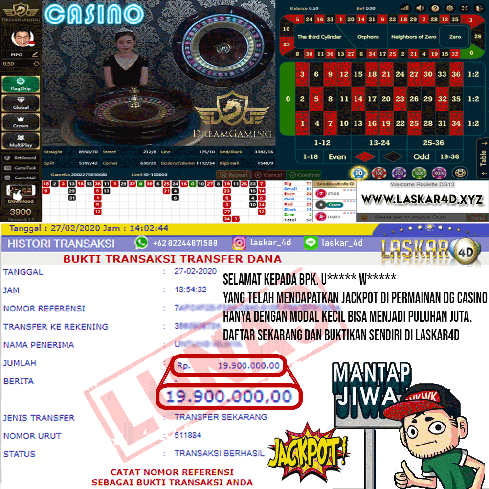 Jackpot Bermain Casino Dream Gaming (DG) LASKAR4D!