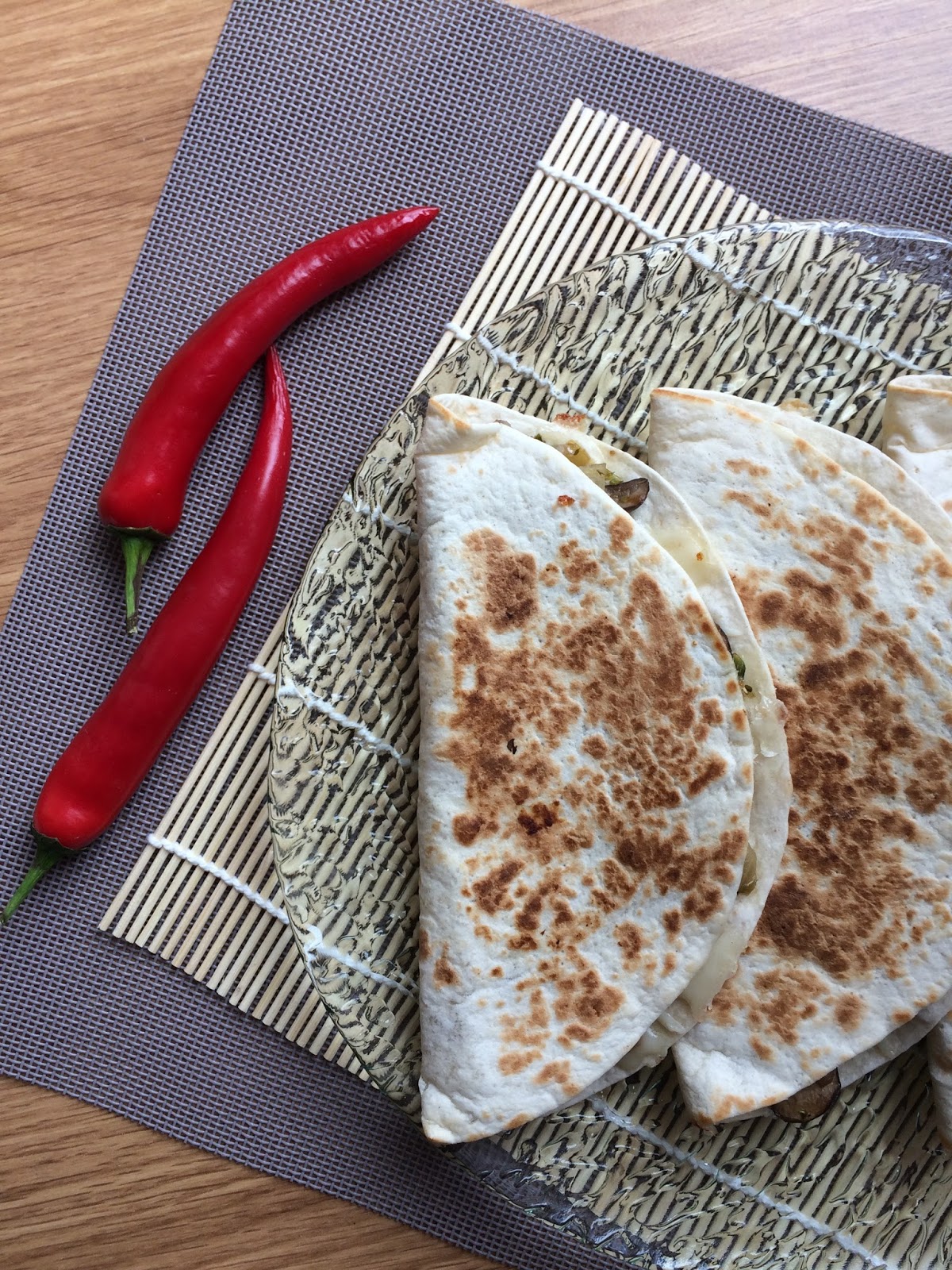 Quesadillas con setas y queso. Cooking the Chef