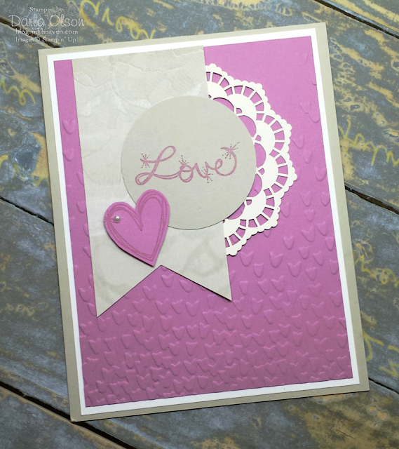 Handmade card created with Love Sparkles and Falling Petals shared by Darla Olson at Inkheaven