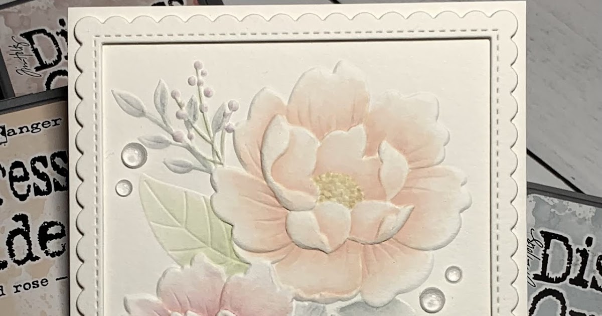 3D Peony Bundle Embossing Folder W/Oxide Inks