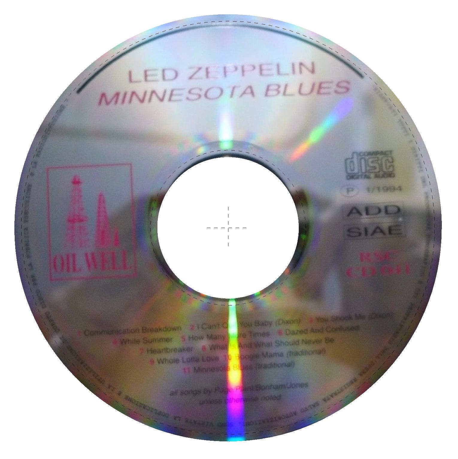 Oil Well Bootlegs RSC CD Led Zeppelin Minnesota Blues Oil Well