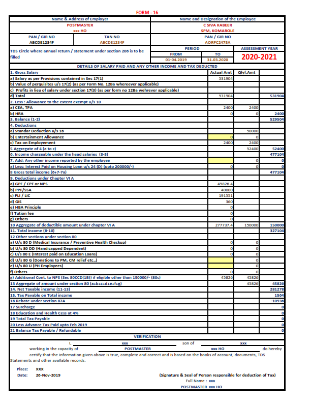 Income tax calculator for FY 2019 - 2020