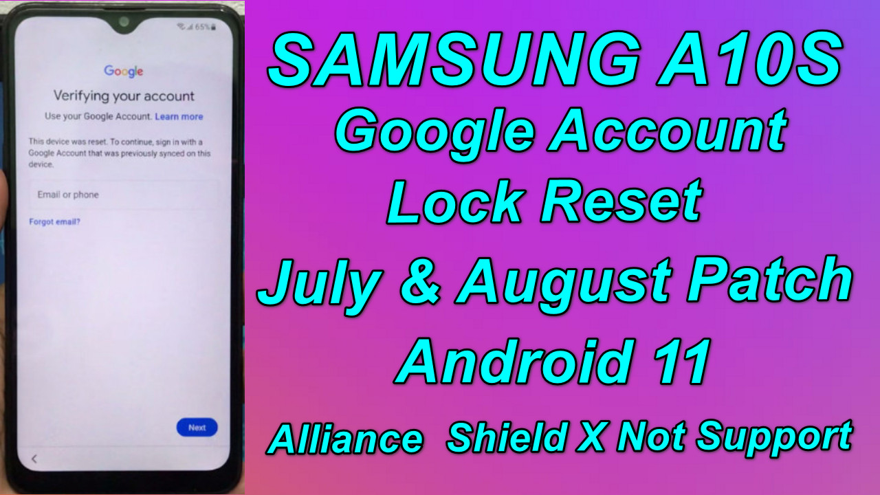 Samsung A10s FRP Reset July & August Patch Samsung Google Lock