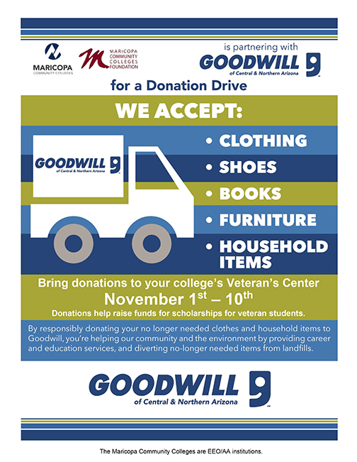 Rio Salado College Rionews Goodwill Donation Drive Helps