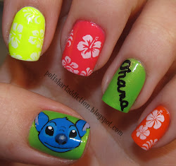 disney stitch nail lilo nails tutorial google polish steps inspired hibiscus started taking stich ohana manicure skipping accidentally sense ended