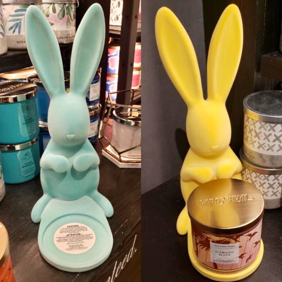 Bath Body Works Easter Bunny Ears Foaming Nourishing Soap & Large Candle Holder 