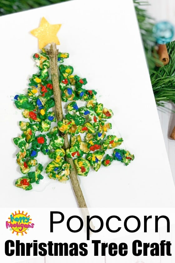 Kindergarten and Mooneyisms Popcorn Christmas Tree Craft