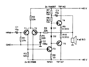 Skema rangkaian injeksi untuk power amplifier