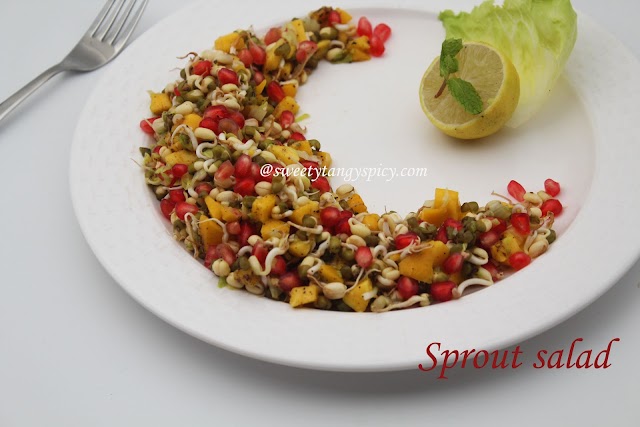 Green Gram Sprout And Mango Salad