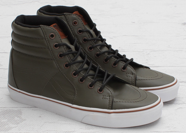 olive green and brown vans