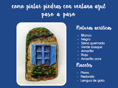 COMO PINTAR PIEDRAS CON VENTANA AZUL PASO A PASO