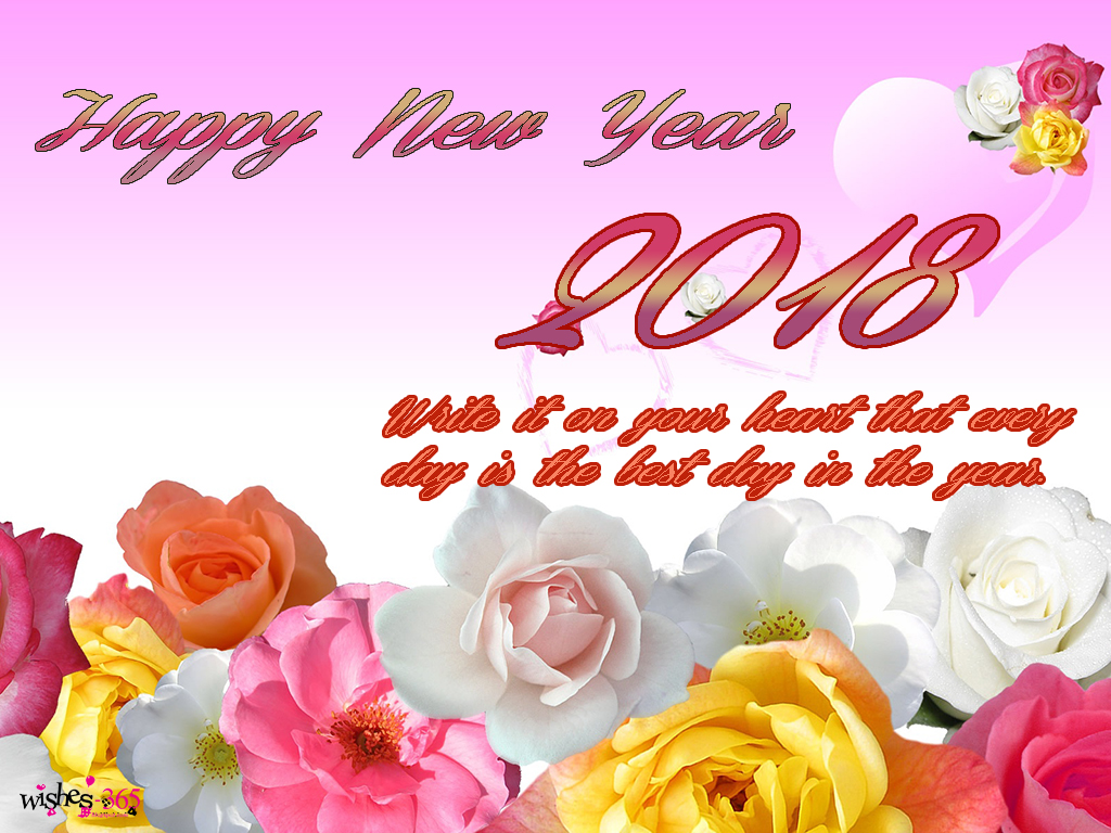 Poetry and Worldwide Wishes Happy New Year Photo 2018 and Quotes with