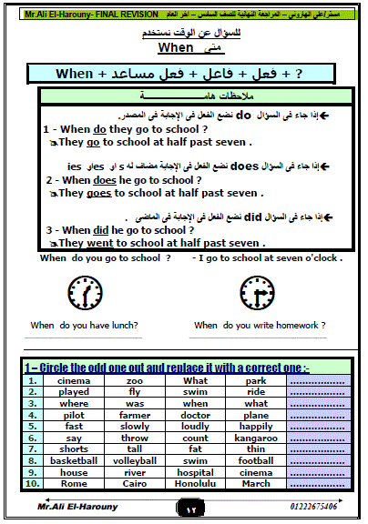 بالصور: مراجعة رهيبة لمنهج اللغة الانجليزية للصف السادس ترم ثان - مستر هاروني  12