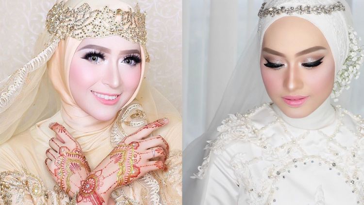 baju pengantin wanita bercadar 