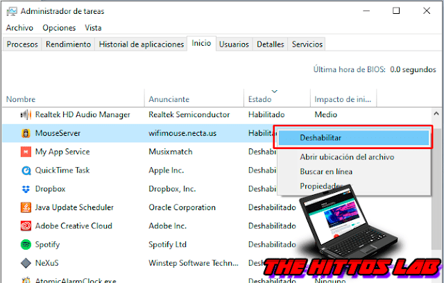 desactivar programas de inicio Windows 10