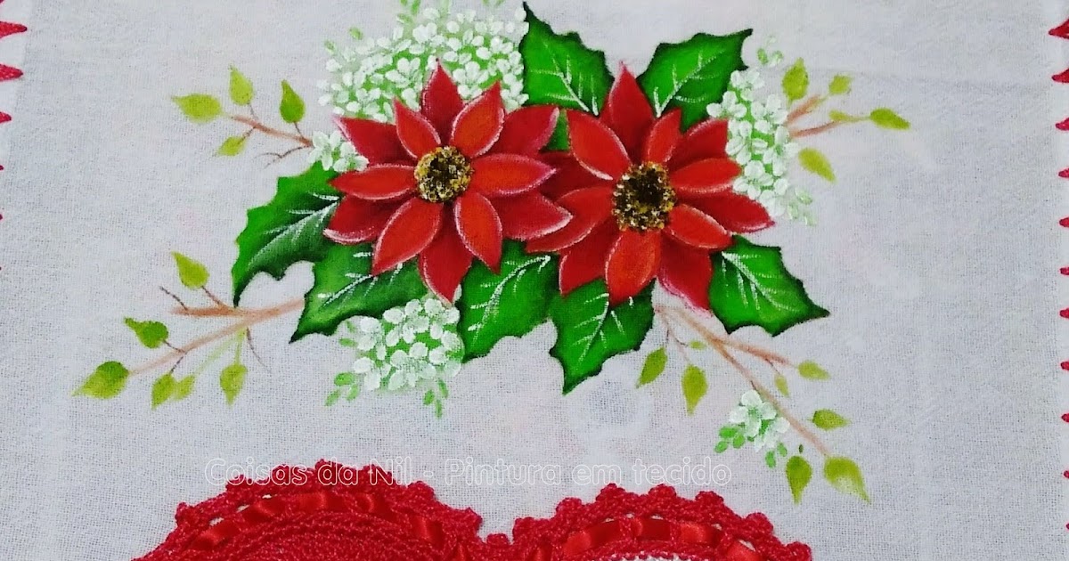 Coisas da Nil - Pintura em tecido: Flor de Natal