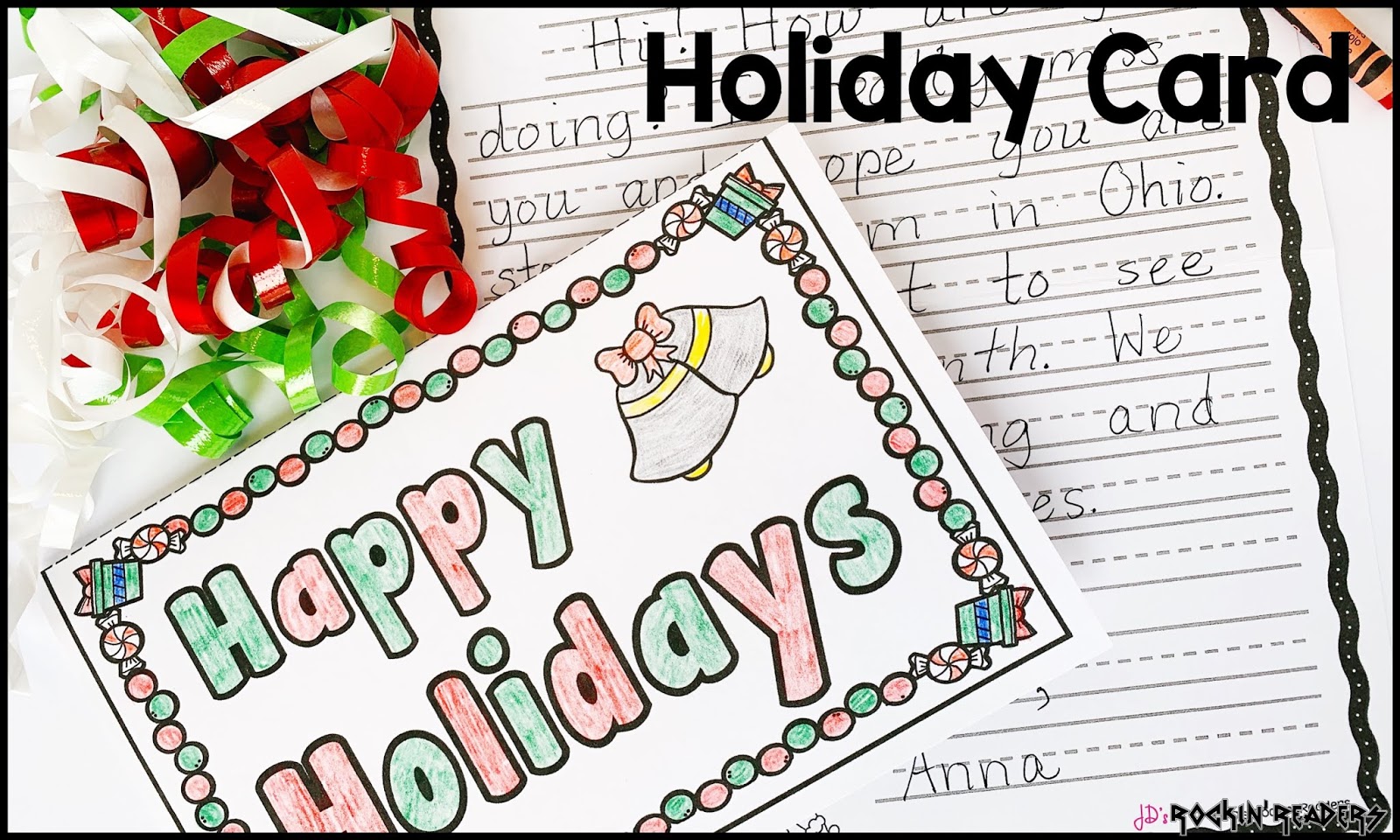 Holiday and Christmas Printable Card FREEBIE - JD's Rockin' Readers