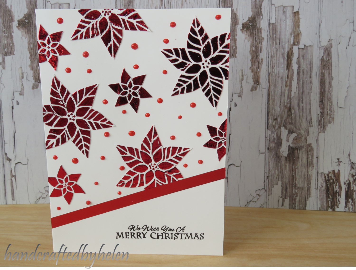 Handcrafted by Helen Stenciled Cards = 3 cards