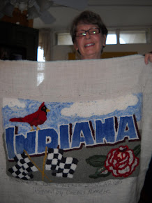 Linda's Indiana Rug almost done, love her lettering!!