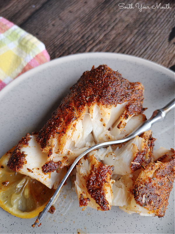 Baked Blackened Cod - A quick and easy recipe for baked cod seasoned with blackening spices – using a prepared blend or the included Blackening Seasoning Recipe – that’s ready in under 15 minutes!