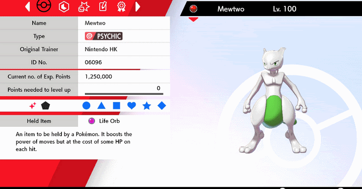 🎮 Comprar Mewtwo ✨Shiny ▫ Life Orb ▫ 6IVs ▫ Level 100 (Pokémon Sword & Shield) ▸ LOJA HEY!PIKACHU