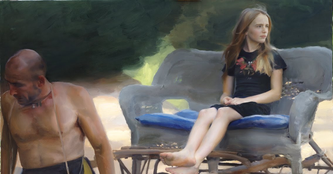 Barefoot Ted'S Adventures (2004-2014 Archived Blog) : Latest Painting By Chase  Chen - Daughter And Me
