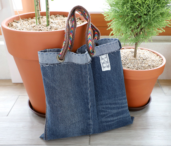 DIY BAG/JEANS BAG/HANDBAG INSERT ORGANIZER/RECYCLE OLD JEANS/EASY