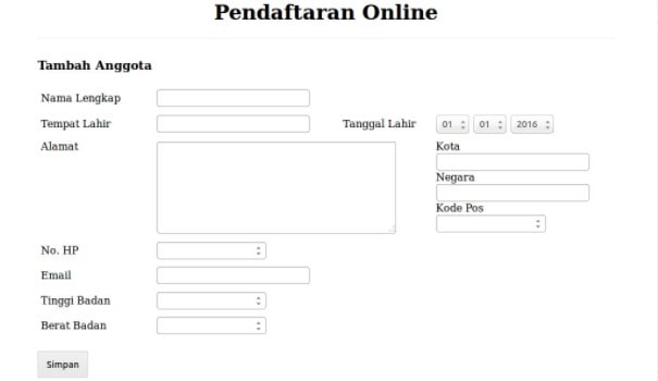 Download Contoh Formulir Pendaftaran Siswa Baru Online Eskul Bimbel Doc