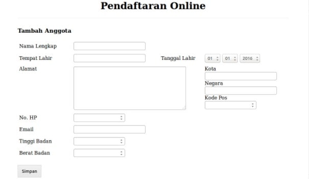 Contoh formulir dalam bahasa inggris