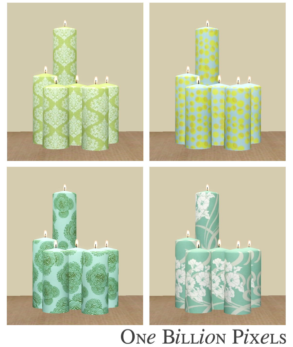 Multi Colored & Pillar Candles - One Billion Pixels