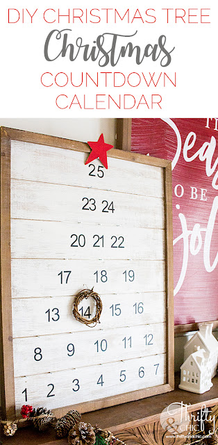 DIY Christmas Tree Countdown Calendar. DIY Christmas Advent Calendar. Christmas Tree Shaped Christmas countdown. How to make an easy advent calendar countdown. DIY easy Christmas projects and ideas.