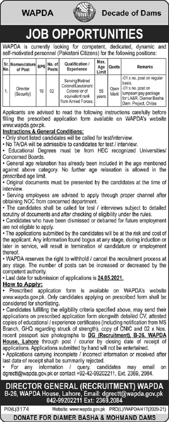 Water and Power Development Authority WAPDA Jobs 2021