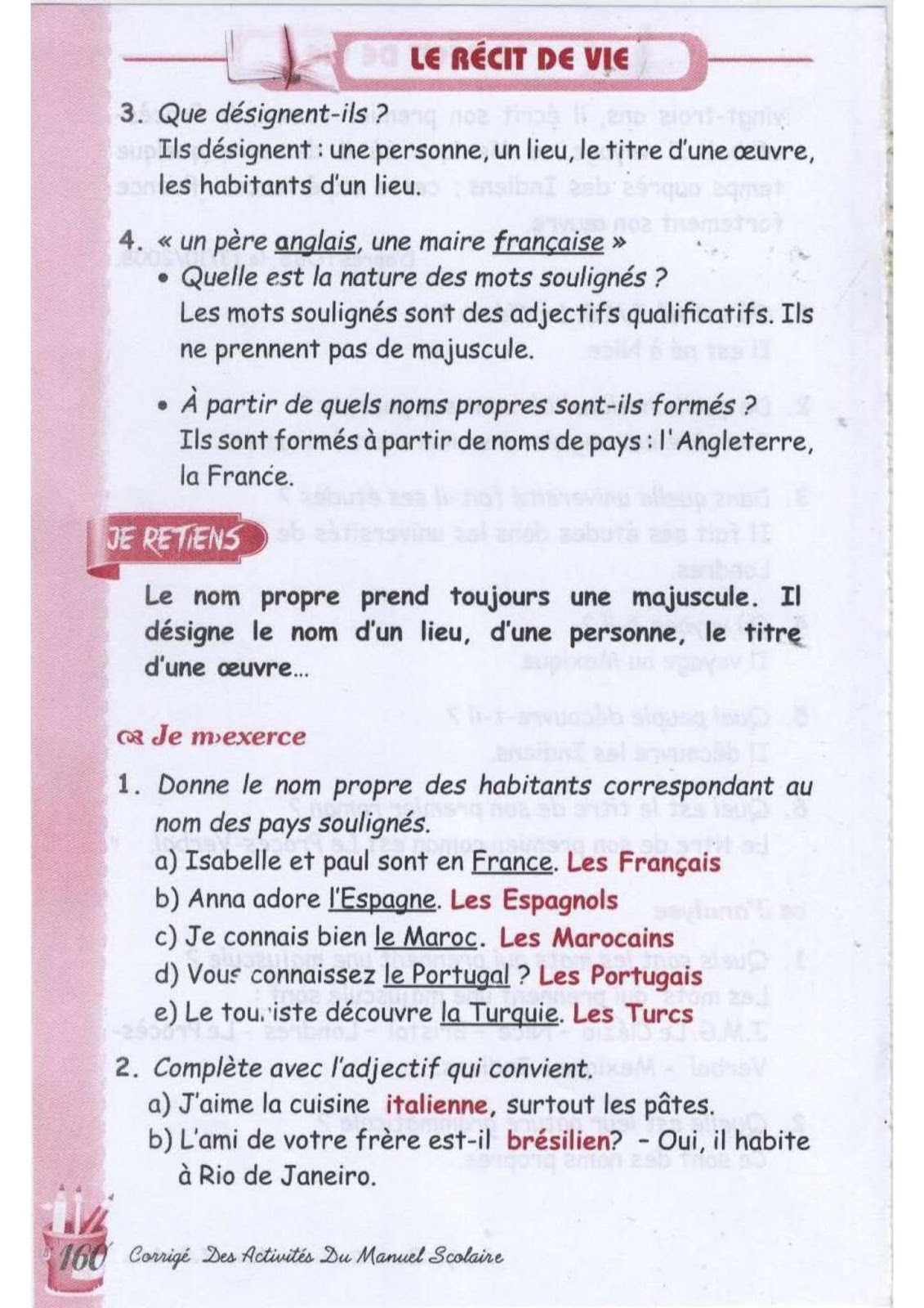 حل تمارين صفحة 143 الفرنسية للسنة الثالثة متوسط - الجيل الثاني