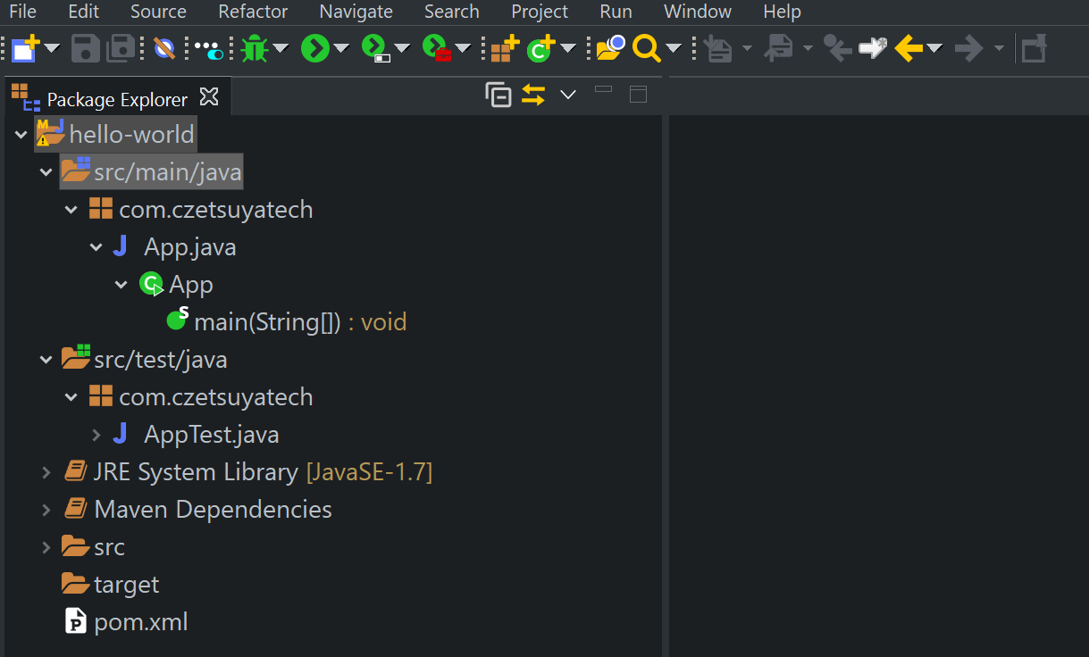 Write Hello World in Java Using Eclipse and Maven | czetsuyatech