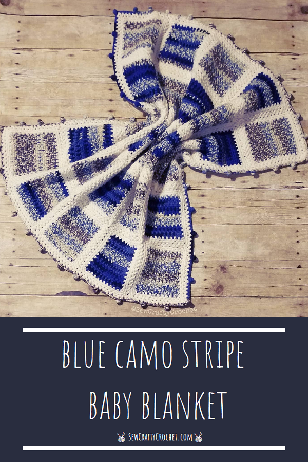 Blue Camo Stripe Baby Blanket Sew Crafty Crochet